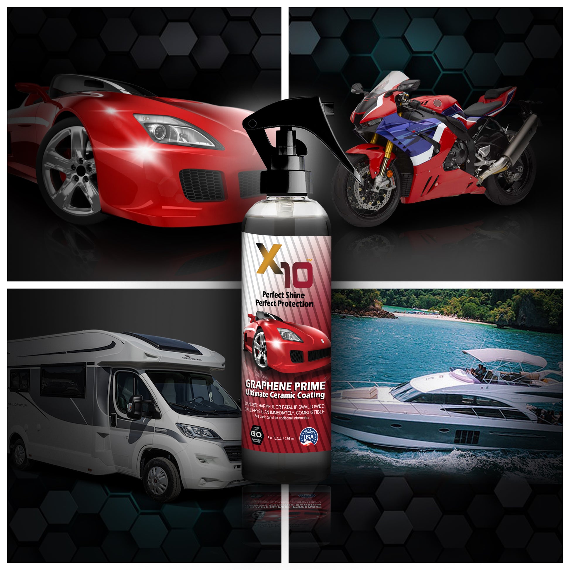 Premium Graphene Ceramic Spray Coating Sprayable Graphene Oxide Ceramic  Coating For Cars, Boats, Rvs And Motorcycles - Temu