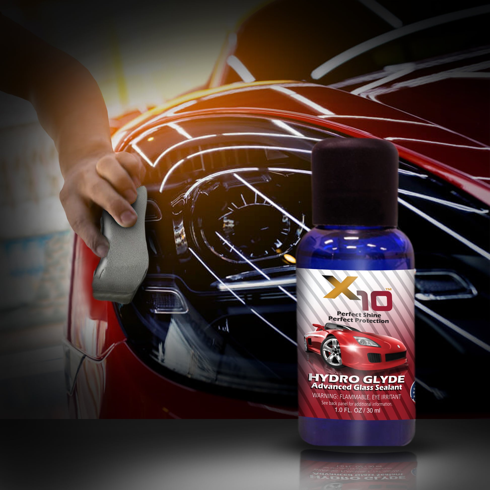  X10 Hydro Glyde Hydrophobic Glass Coating (30 ml) - No Cure  Time, Windshield and Glass Sealant for up to 6 mos of Protection, Water  Repellant & Anti Fog